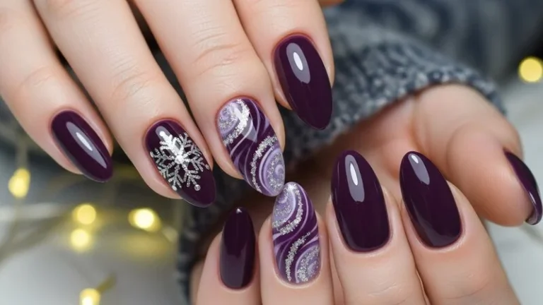 purple winter nails
