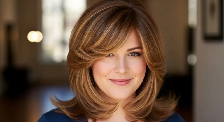 Best Haircut for Round Face Medium Length